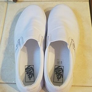White VANS- slip on, Mens size 10